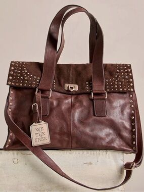 Free People We The Free Shay Stud Tote in Espresso NWT $298